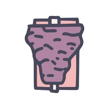 Mexican spit meat color vector doodle simple icon Illustrazione stock