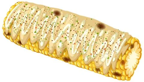 Mexican Street Corn with Toppings Stock Illustration
