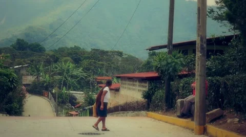 Mexican streets of small town Stock Footage 61500755