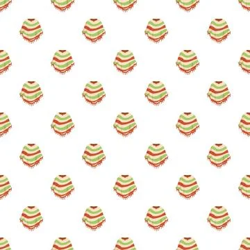 Mexican striped poncho seamless pattern background illustration Stock Illustration