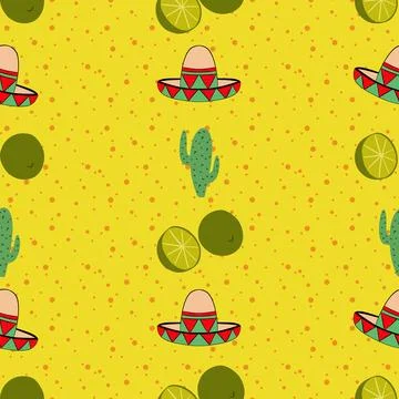 Mexican style seamless pattern design Stock Illustration