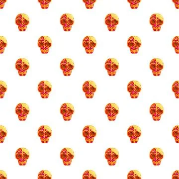 Mexican sugar skull seamless pattern for dia de muertos Stock Illustration