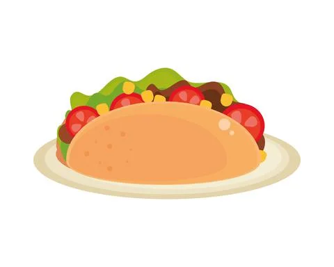 Mexican taco food Stock Illustration