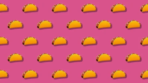Mexican Tacos Angled Pattern Loop On Pink Background Stock Footage 302931420