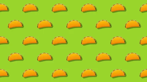Mexican Tacos Pattern Loop On Green Background Stock Footage 302931212