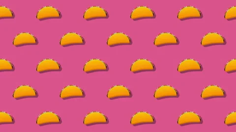 Mexican Tacos Pattern Loop On Pink Background Stock Footage 302931245