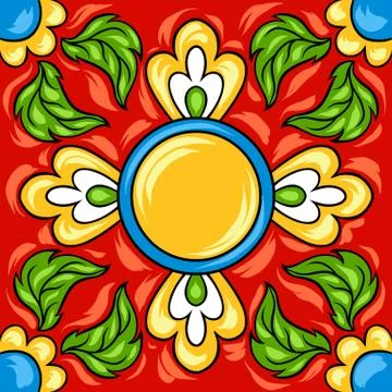 Mexican talavera ceramic tile pattern. Illustrazione stock