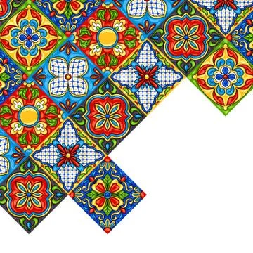 Mexican talavera ceramic tile pattern. Illustrazione stock