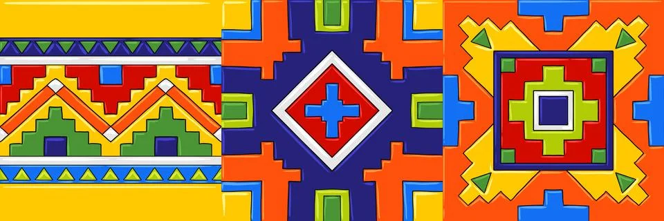 Mexican talavera ceramic tile pattern. Stock Illustration