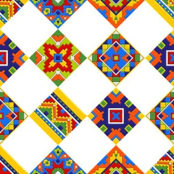 Mexican talavera ceramic tile pattern. Stock Illustration