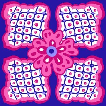 Mexican talavera ceramic tile pattern. Stock Illustration