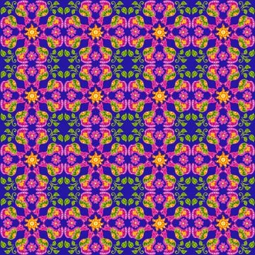 Mexican talavera ceramic tile pattern. Stock Illustration