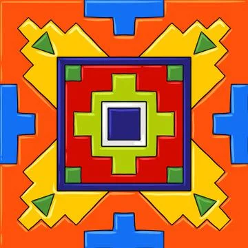 Mexican talavera ceramic tile pattern. Stock Illustration