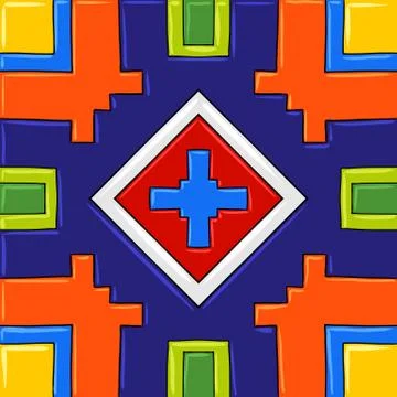 Mexican talavera ceramic tile pattern. Stock Illustration
