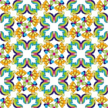 Mexican talavera ceramic tile pattern. Stock Illustration