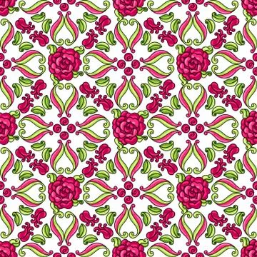 Mexican talavera ceramic tile pattern with flowers. Stock Illustration