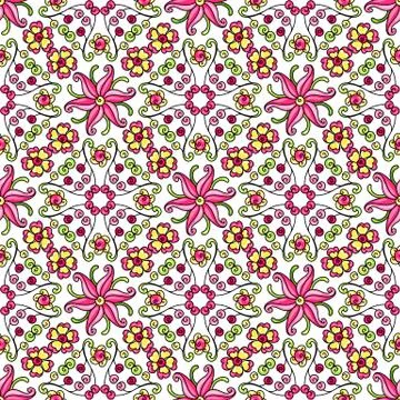 Mexican talavera ceramic tile pattern with flowers. Stockillustratie