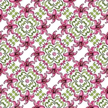Mexican talavera ceramic tile pattern with flowers. Stock Illustration