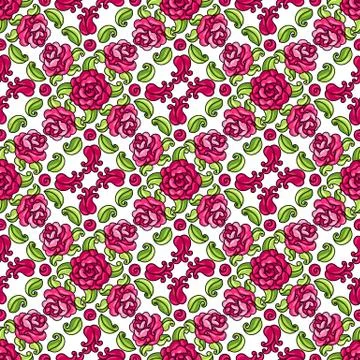 Mexican talavera ceramic tile pattern with flowers. Stockillustratie