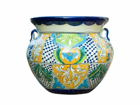 Mexican talavera pot Stock Photos