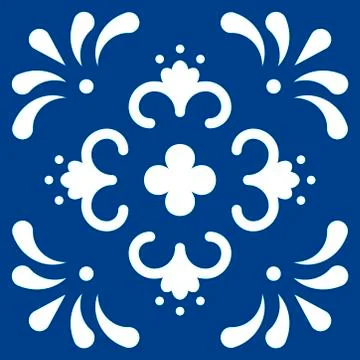 Mexican talavera tile pattern. Ornament in traditional style from Puebla in 스톡 일러스트