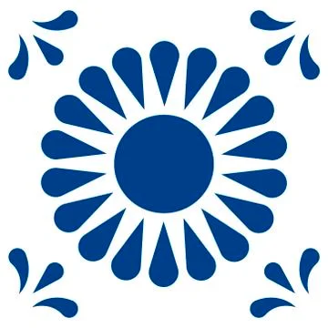 Mexican talavera tile pattern. Ornament in traditional style from Puebla in 스톡 일러스트