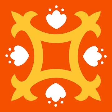 Mexican talavera tile pattern. Ornament in traditional style from Puebla on Stock Illustration