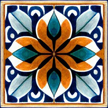 Mexican Talavera tile seamless pattern Stock Illustration