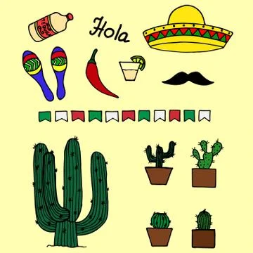Mexican template for design. Stock Illustration