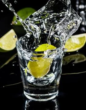 Mexican tequila splash Stock Photos