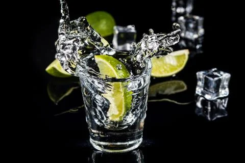Mexican tequila splash Stock Photos