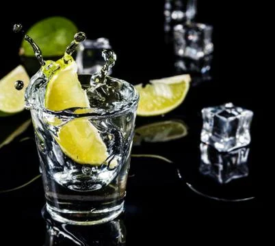Mexican tequila splash Stock Photos
