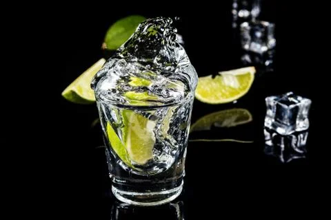 Mexican tequila splash Stock Photos