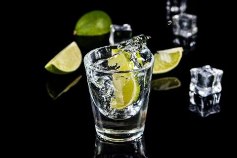 Mexican tequila splash Stock Photos