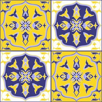 Mexican tile pattern vector seamless with vintage ornament Stock Illustration