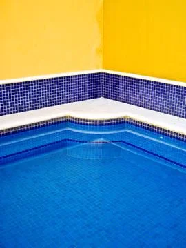Mexican tiled pool Stock Photos