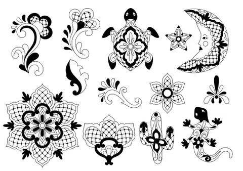 Mexican traditional decorative objects. Illustrazione stock