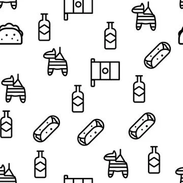 Mexican Traditional Vector Seamless Pattern 스톡 일러스트