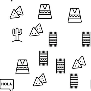 Mexican Traditional Vector Seamless Pattern 스톡 일러스트
