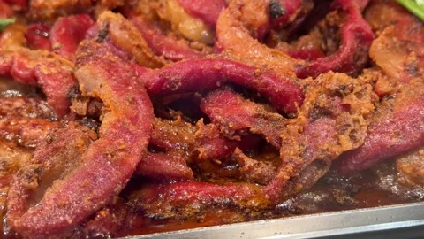 Mexican Tripas de res fired beef intestines 库存影片 330038142