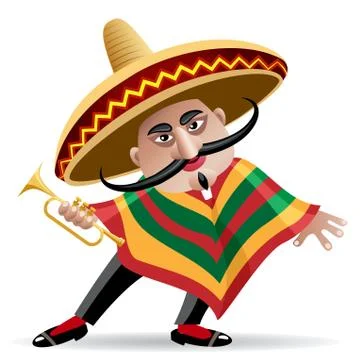 Mexican trumpeter Stock Illustration