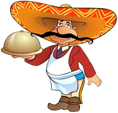 Mexican waiter Stock Illustration