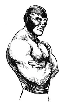 Mexican wrestler Illustrazione stock