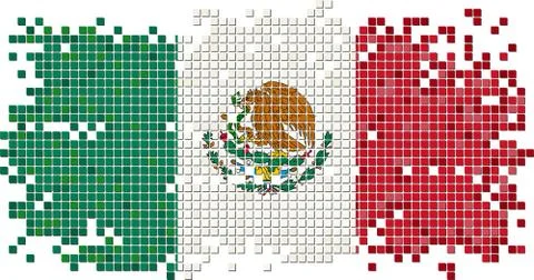 Mexicangrunge tile flag. Vector illustration Stock Illustration