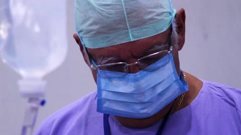 Mexico, 2014: CLOSE UP. Surgeon face during surgery. Stock Footage 48203443
