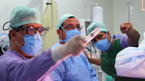 Mexico, 2014: CLOSE UP. Surgeons during surgery. Stock Footage 48474229