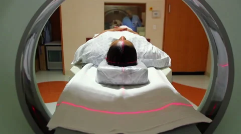 Mexico, 2014: MEDIUM SHOT-DOLLY OUT. Woman in a PET-CT. Stock Footage 44981125