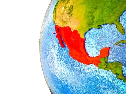 Mexico on 3D Earth Stock Illustration