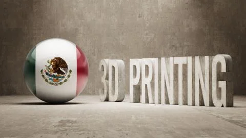 Mexico.  3d Printing Concept 스톡 일러스트