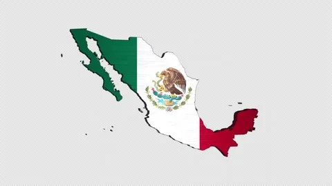 Mexico 3D Rotating Flag Map Alpha Channel Loop Stock Footage 336187333